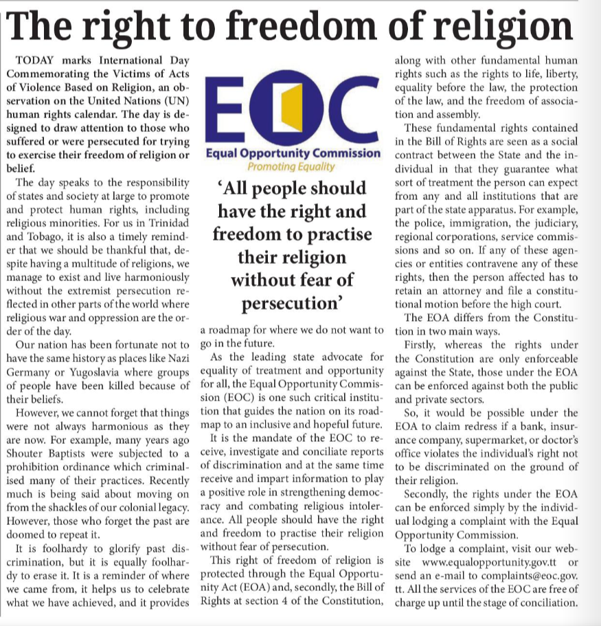 The right to freedom of religion
